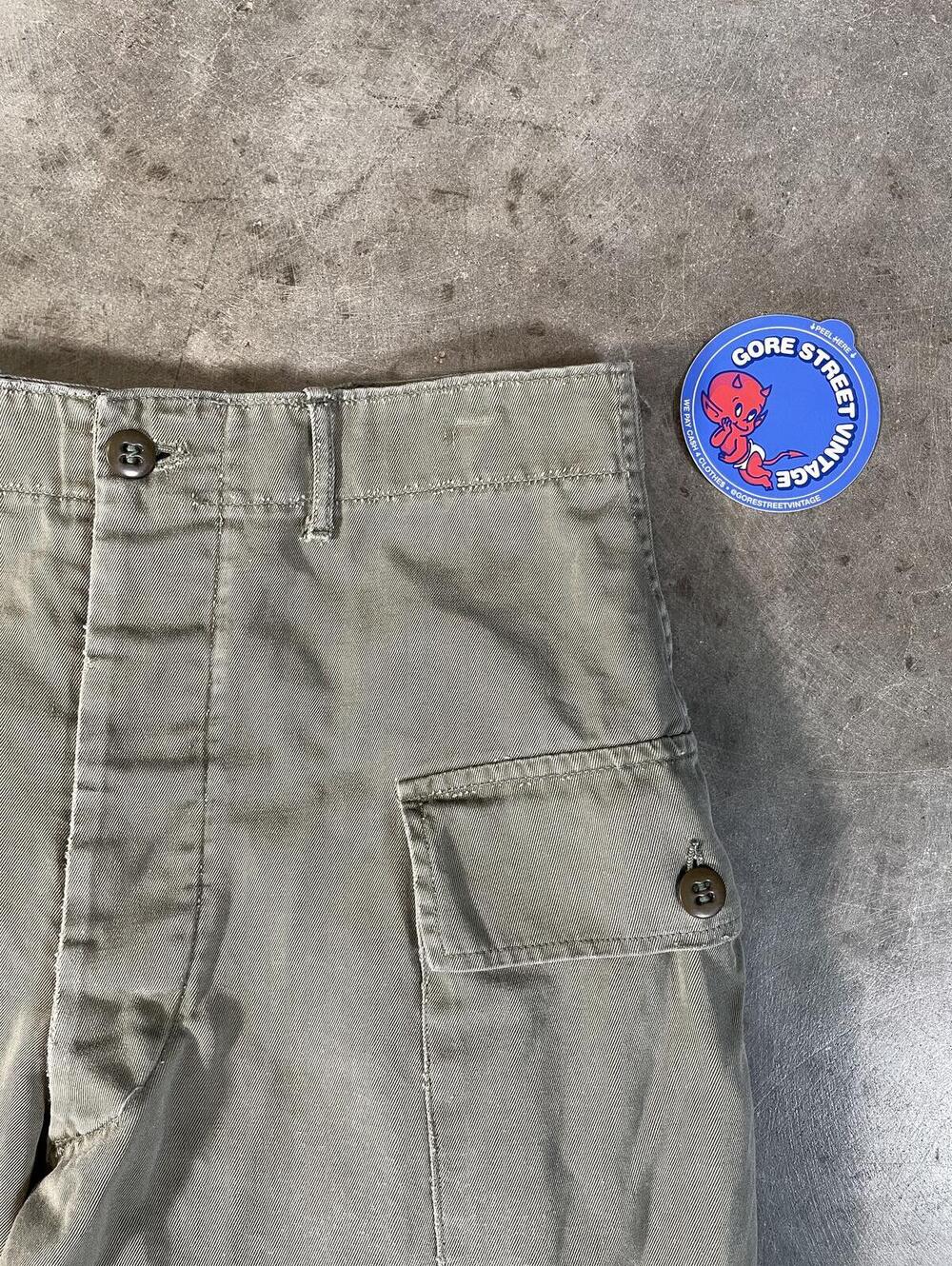 Vintage 40s WWII Repaired Cargo Pocket Trousers 30x41